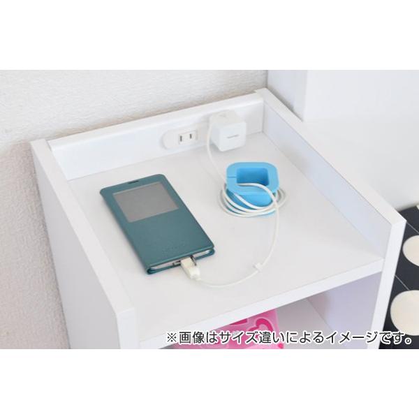 すき間収納 サイドチェスト 3段 木製 コンセント付 37.5cm （ ナイトテーブル サイドテーブル テーブル チェスト ） | ブランド登録なし | 05