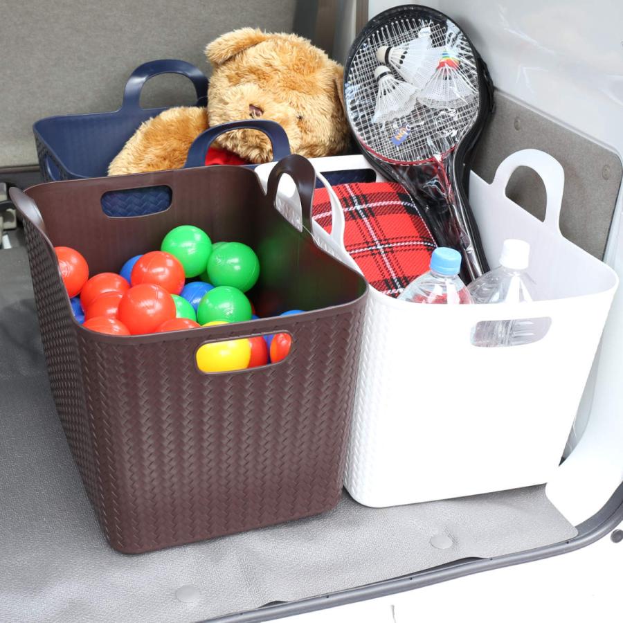 持ち手付きカゴ バスケット 持ち手付き 約 幅47.5×奥行32×高さ35.2cm アミーゴバケット