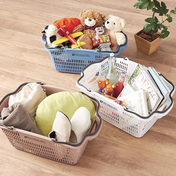 □在庫限り・入荷なし□ バスケット 買い物かご 持ち手つき 収納