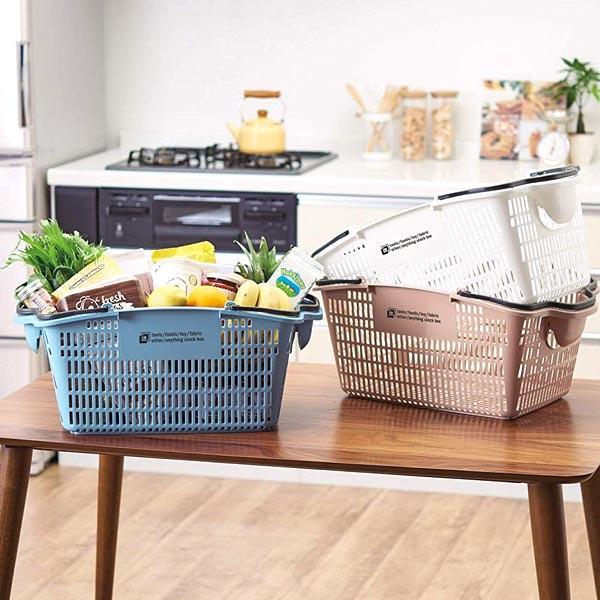 □在庫限り・入荷なし□ バスケット 買い物かご 持ち手つき 収納