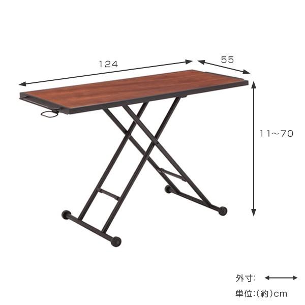 リフティングテーブル 無段階調整 サイドテーブル KITE 幅124cm （ テーブル つくえ 机 ）｜livingut｜03