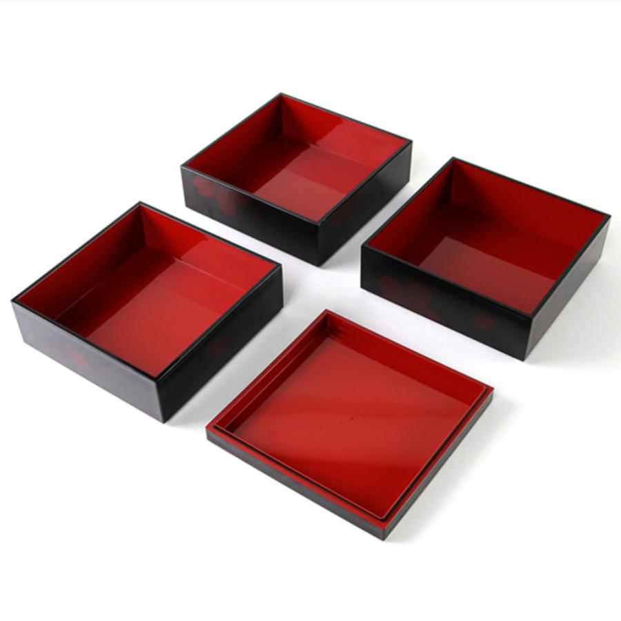 宮本産業 お重 6.5寸 三段重 透き絵 さくら クリーンコート加工 （ お