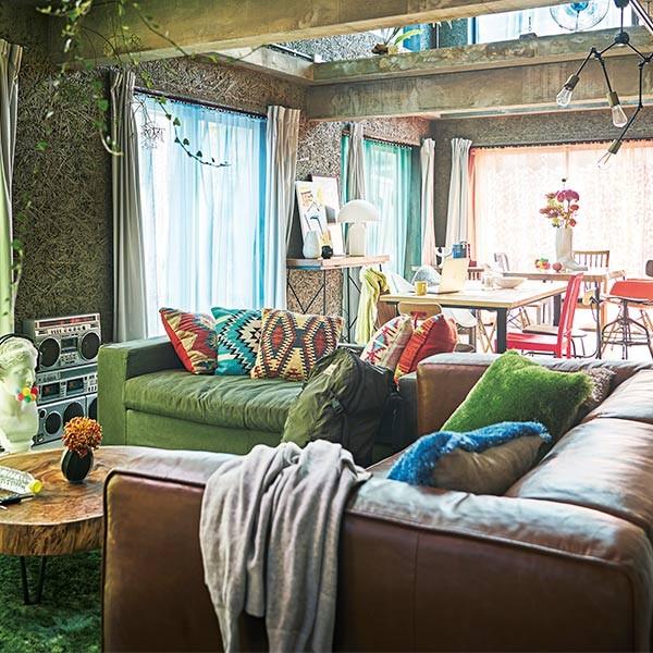 レザーソファ 本革 2人掛け ビンテージ調 幅207cm （ 開梱設置 送料