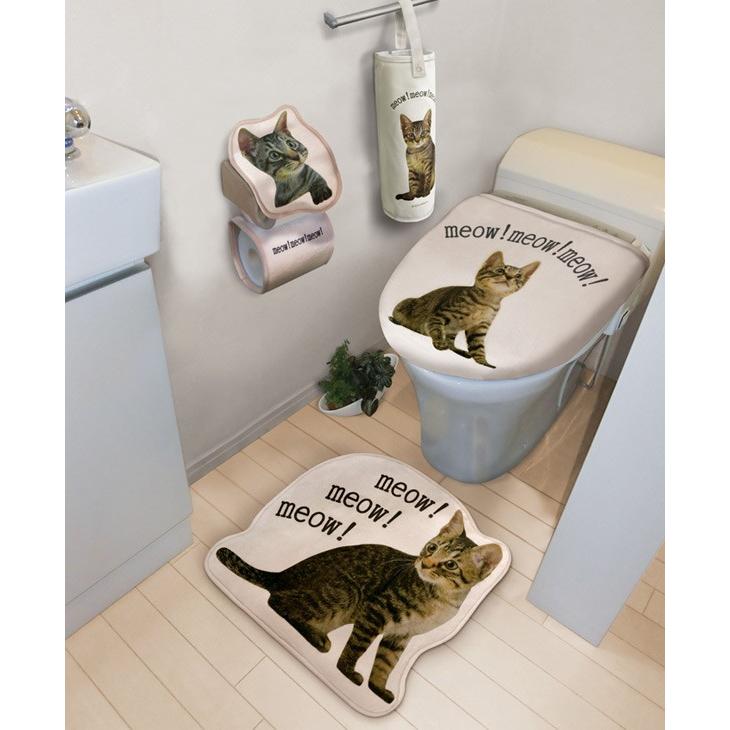 猫プリントロールペーパー収納 トイレットペーパー収納 ねこのしっぽ ねこのプリントロールペーパー