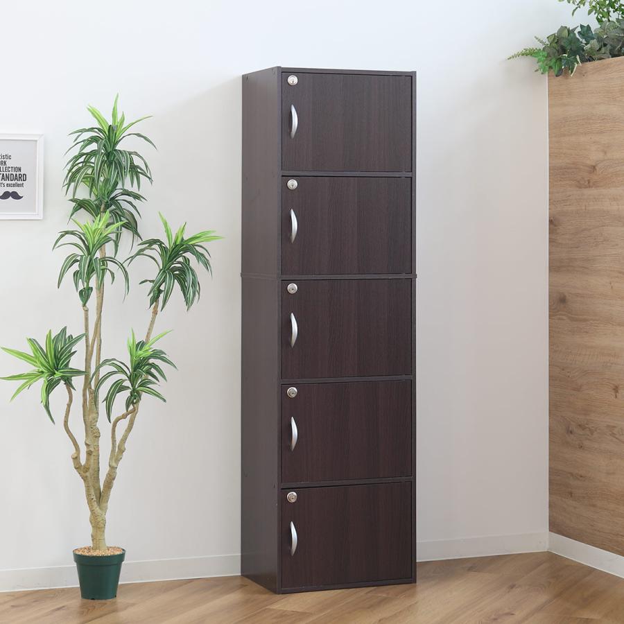 クロシオ カラーボックス 5段 全段鍵付 幅42cm ( 収納 家具 鍵 クロシオ カラーボックス 5段 全段鍵付 幅42cm ( 収納 家具 鍵