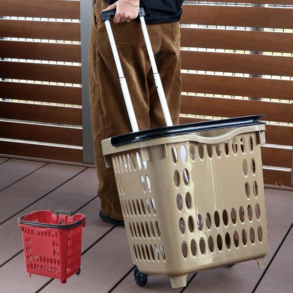 キャリーカート ビッグキャリングバスケット ロック式 楽天 買い物カゴ バスケット ショッピングカート