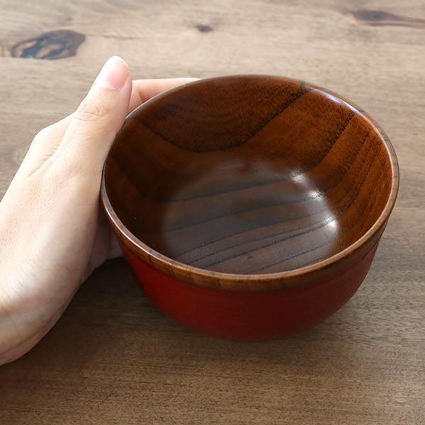 汁椀 木製 310ml 刷毛目椀 漆 天然木 食器 同色6個セット （ お椀 椀