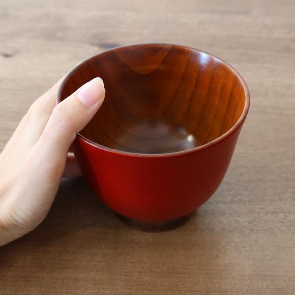 汁椀 木製 380ml 刷毛目 多用椀 漆 天然木 食器 同色6個セット （ お椀