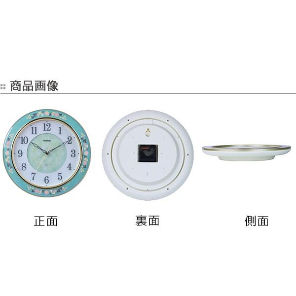 掛け時計 30.6cm 木工象嵌 グリーンローズ 象嵌細工 （ アナログ 時計