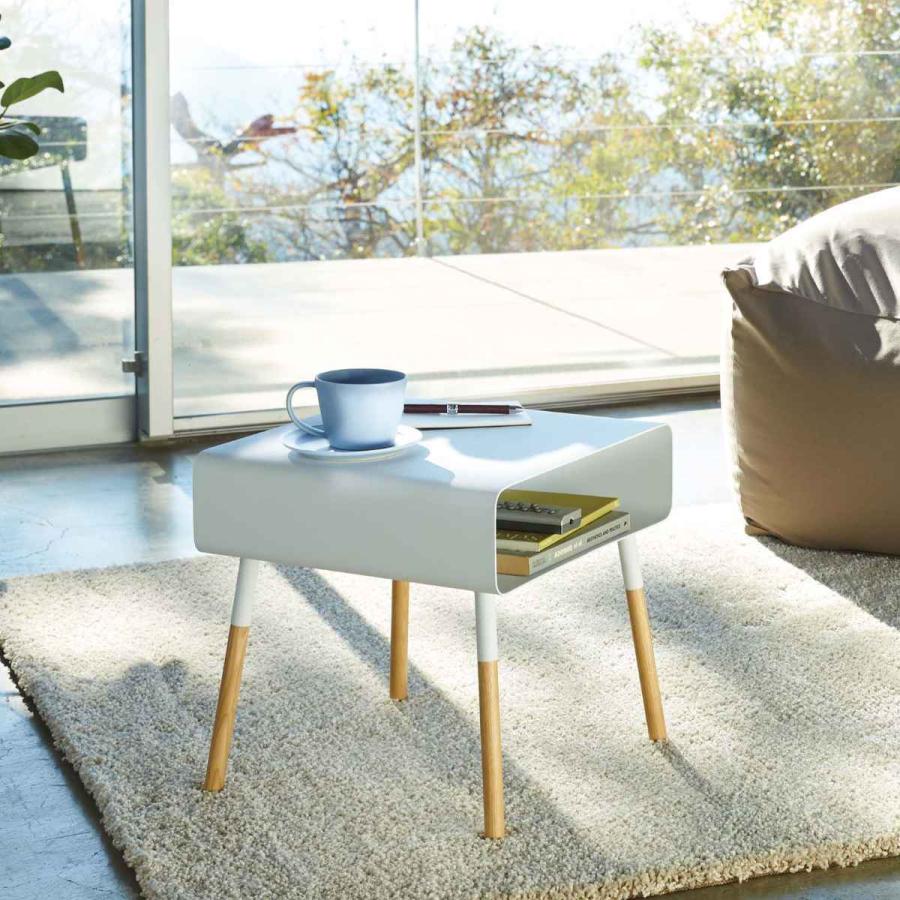 山崎実業 サイドテーブル プレーン PLAIN 幅35cm （ ローテーブル 収納