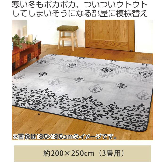 □在庫限り・入荷なし□ ラグ 厚手 3畳 200×250cm 床暖 ホット