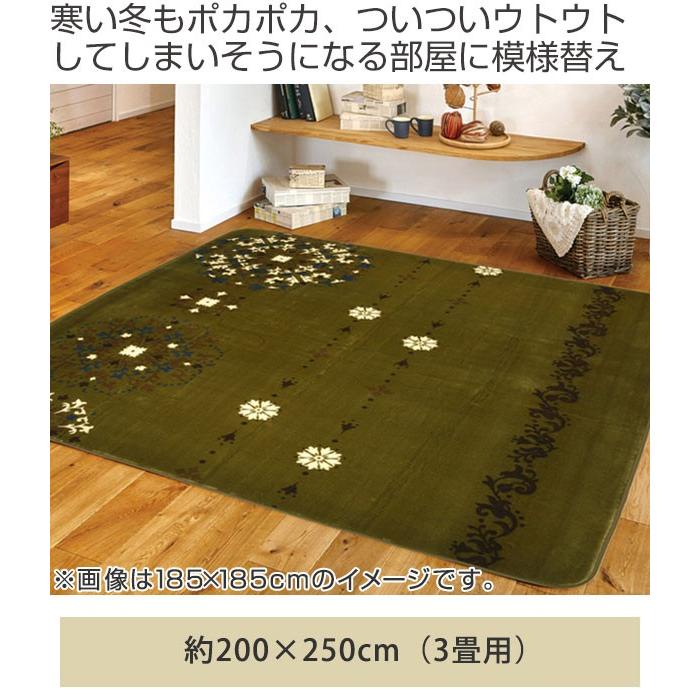 ホットカーペット3帖、ホットカーペット対応ラグ200×250セット売り ラグ 厚手 3畳 200×250cm 床暖 ホットカーペット対応 ラグマット
