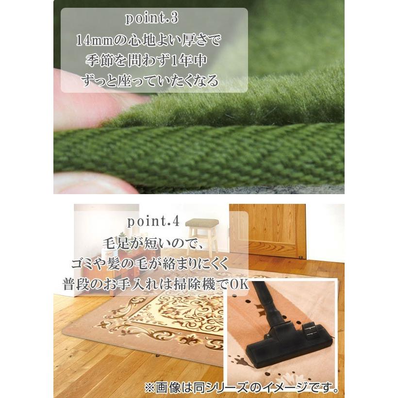 【新品未開封】極厚ラグ（グリーン/200cm×300cm（約4畳）） カーペット 厚手 4畳 200×300cm 床暖 ホットカーペット対応 ラグマット