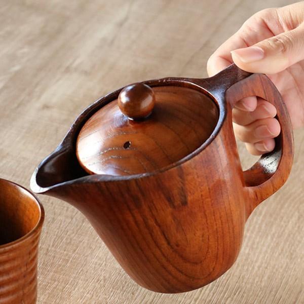急須 一体型 漆 木製 ティーポット 天然木 食器 （ 木製ポット 漆塗り