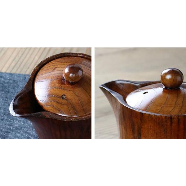急須 一体型 漆 木製 ティーポット 天然木 食器 （ 木製ポット 漆塗り