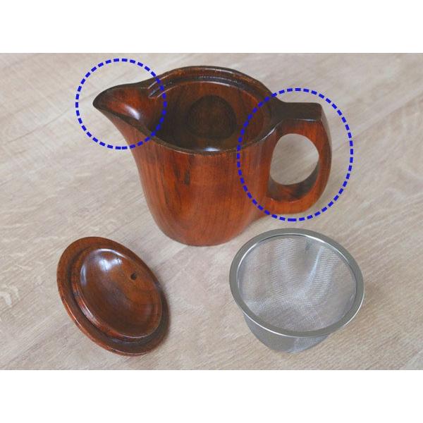 急須 一体型 漆 木製 ティーポット 天然木 食器 （ 木製ポット 漆塗り