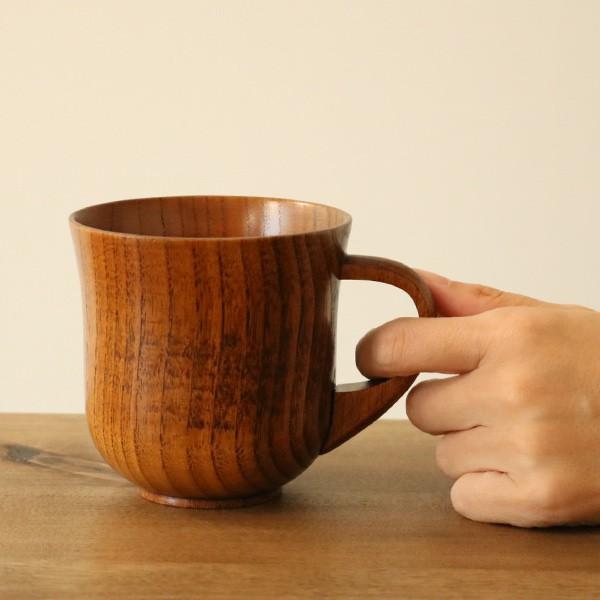 マグカップ 260ml 木製 漆 ティーカップ 天然木 食器 （ コップ マグ