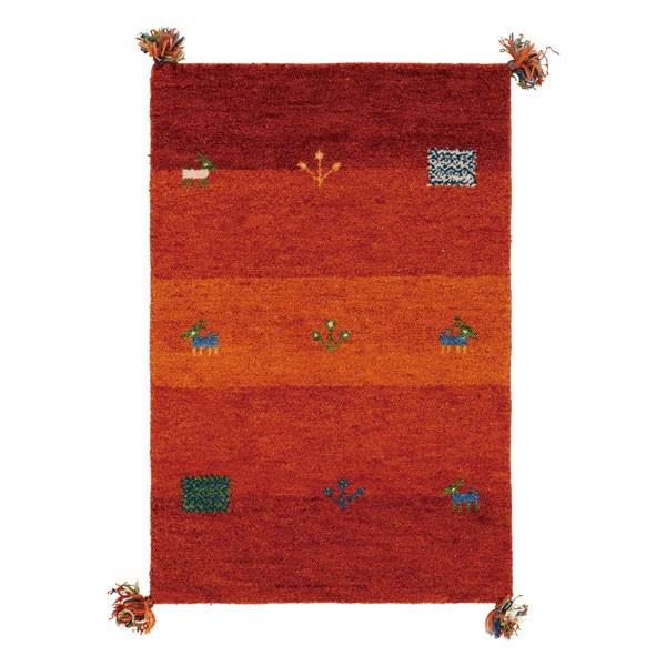 玄関マット 室内 45×75cm 手織り ギャッベ インテリアマット D16