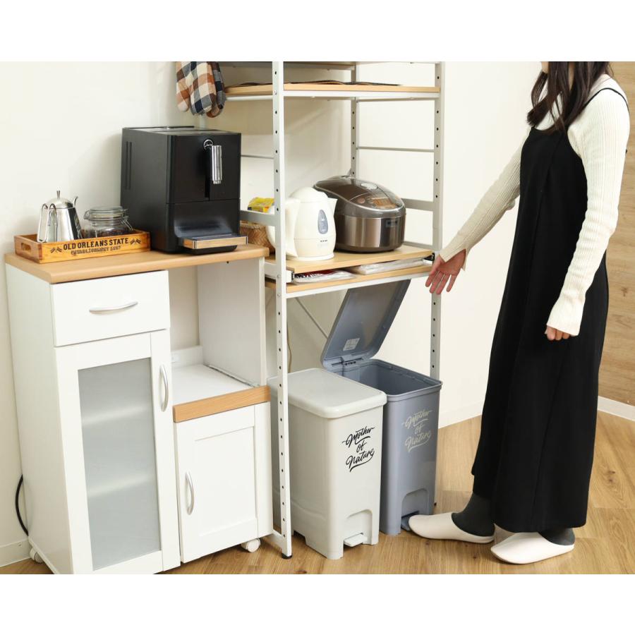 弘益 キッチンラック 幅58cm スライド棚 スチール S字フック3個付き