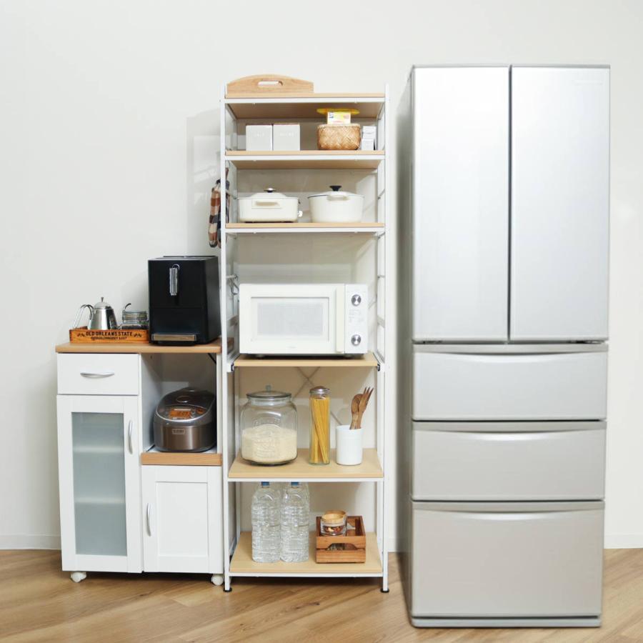 弘益 キッチンラック 幅58cm スライド棚 スチール S字フック3個付き