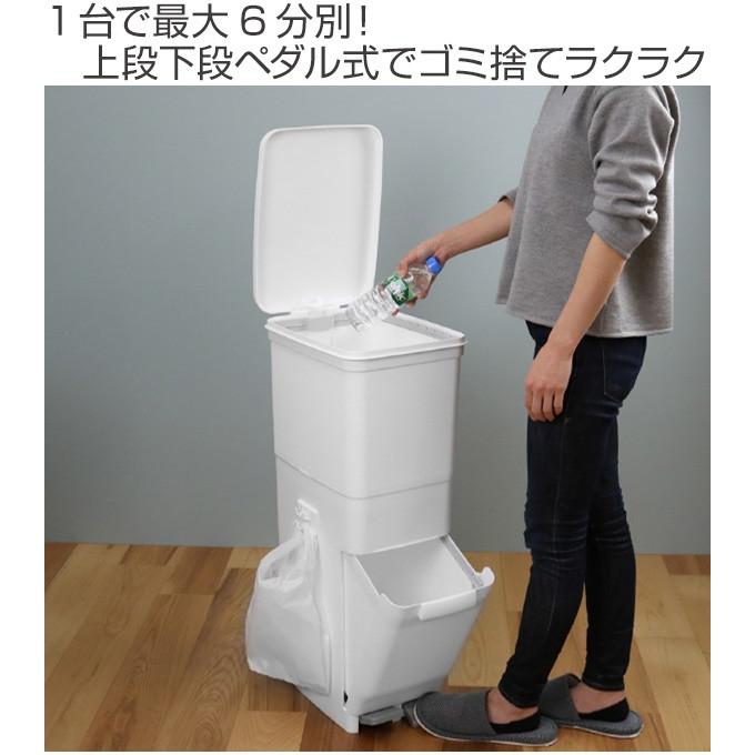 ゴミ箱 ふた付き 分別 ツインペダルペール ネオカラー 2段 46L 幅28.5