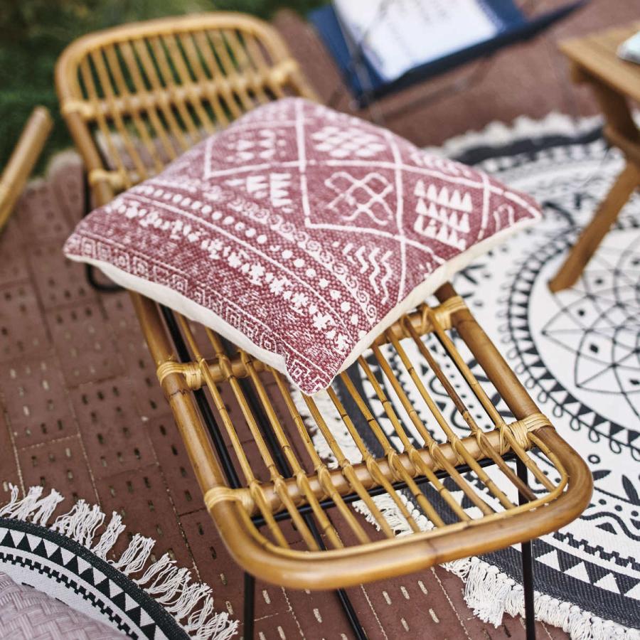 ラタンベンチ 2人掛け 長椅子 アイアンフレーム 籐家具 幅121cm