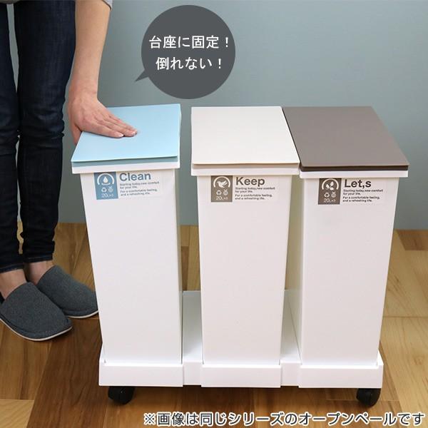 新輝合成 ゴミ箱 60L 3分別 台座付タッチペール パッキン付 （ ごみ箱
