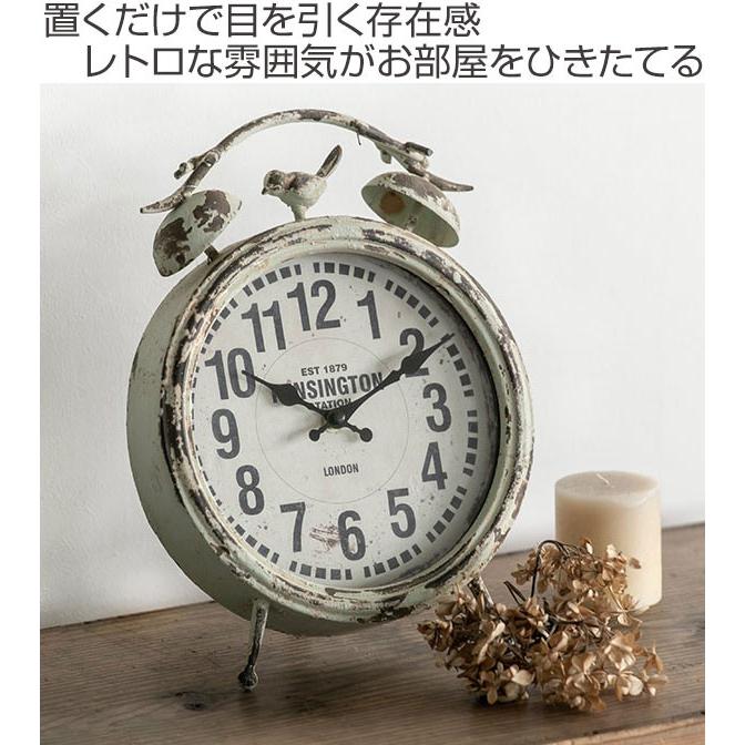 置き時計 アンティーク風 丸形 アナログ （ 置時計 時計 インテリア
