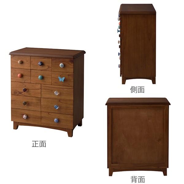 天然木 20引出し レトロ 木製 チェスト 茶色　B4CH-10W 天然木 ミニチェスト おしゃれ 木製 コンパクト アンティーク風 レトロ