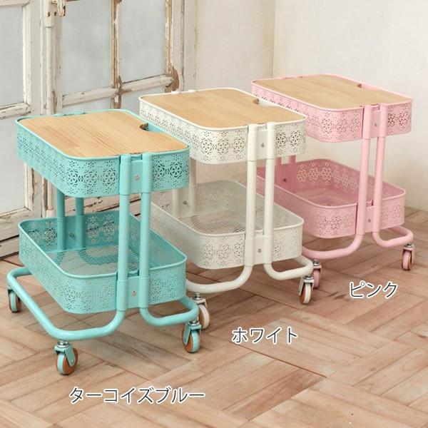 □在庫限り・入荷なし□ サイドワゴン 2段 天板付 アラベスク模様