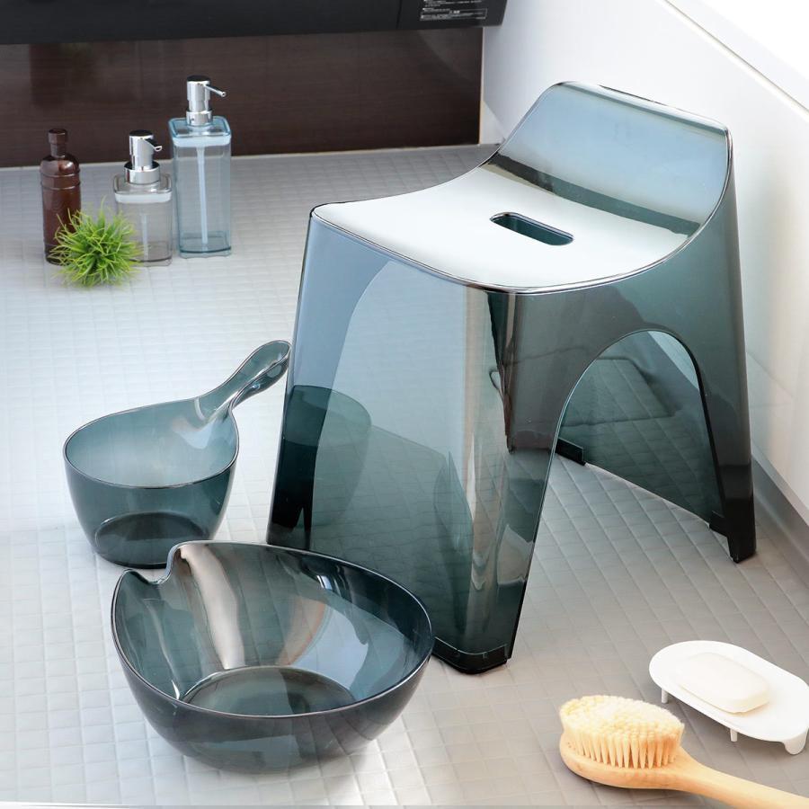 ネット激安通販 風呂椅子 洗面器 手桶 セット ヒューバス クリア バススツール まとめ買い 3点セット 座面30cm （ 風呂イス 風呂いす h30 バスチェア HUBATH ）