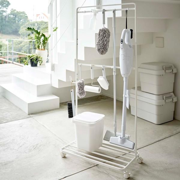 山崎実業 tower ベランダ収納＆掃除道具収納ラック キャスター付き
