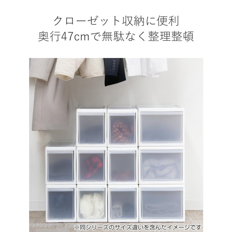 収納ケース スリム M プラスチック 引き出し 収納 幅17×奥行47×高さ22cm （ 収納ボックス 衣装 ケース ボックス 日本製 クローゼット収納 隙間収納 ）｜livingut｜09