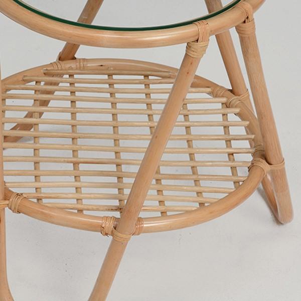ラタンテーブル 円形 ローテーブル 籐家具 幅53cm （ センターテーブル