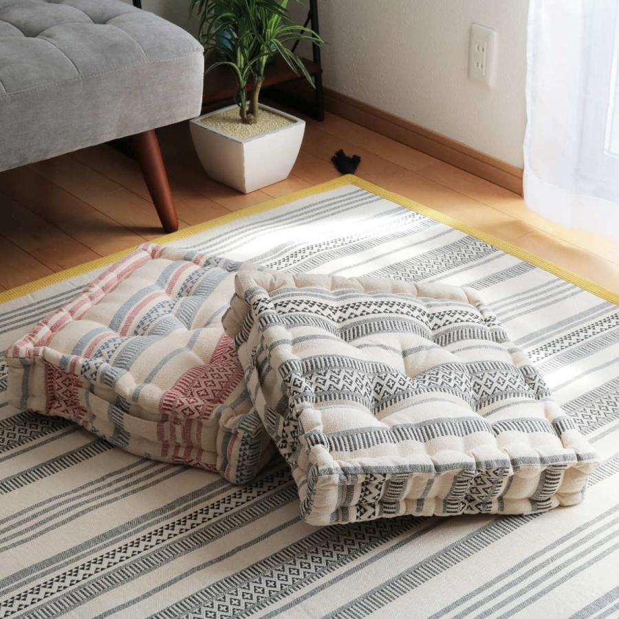 クッション TERRA テラ インド綿 クッキークッション 42×42cm レッド