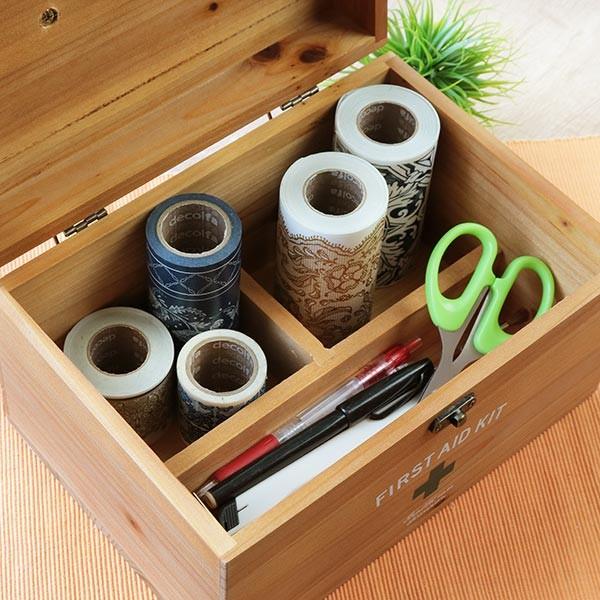 救急箱 収納ボックス Sサイズ 薬 木製 ファーストエイドボックス （ 薬
