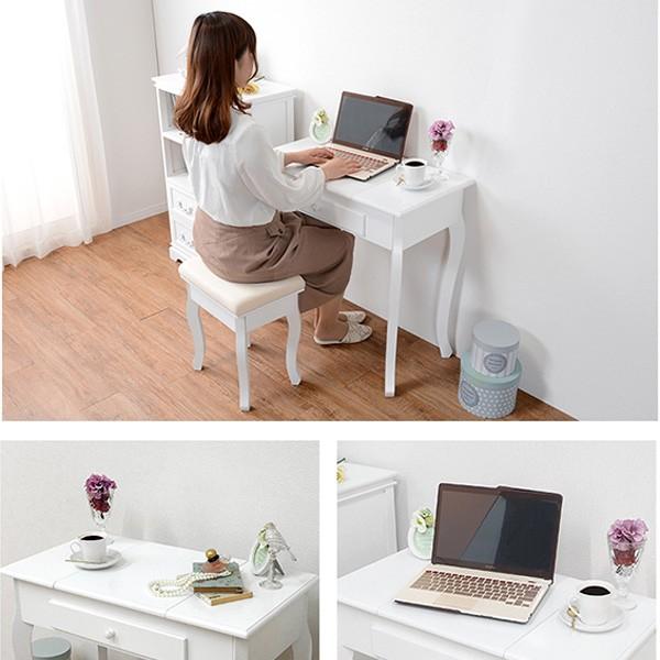 ドレッサーセット スツール付 猫脚 ロマンチック 幅75cm （ ドレッサー