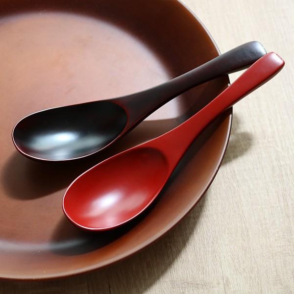 レンゲ 木製 漆塗 スプーン 和食器 同色4本セット （ カトラリー