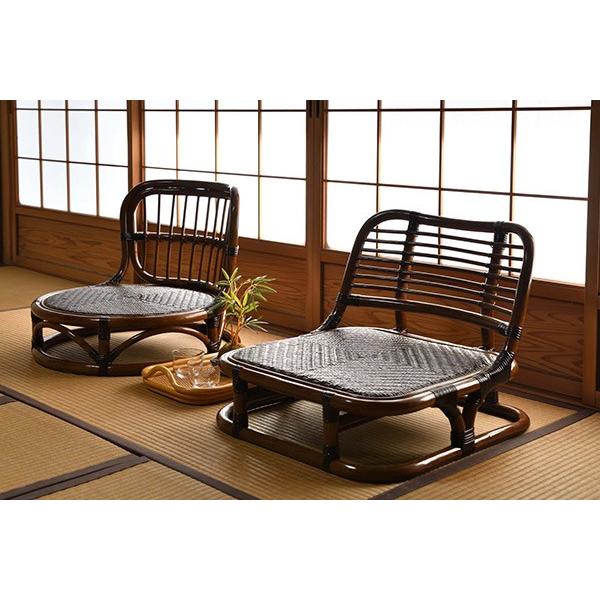 籐 座椅子 角形 ローチェア ラタン製 籐家具 座面高15cm （ ラタン