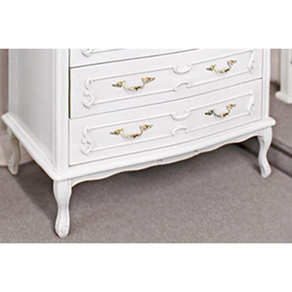 チェスト 3段 100cm 猫脚 ローキャビネット フィオーレ ホワイト