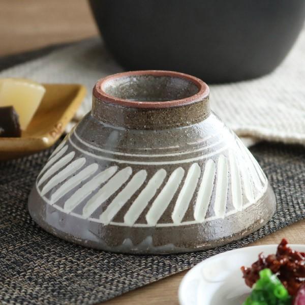 茶碗 272ml 内粉引斜め象眼 和食器 美濃焼 陶器 日本製 （ お茶椀 和柄