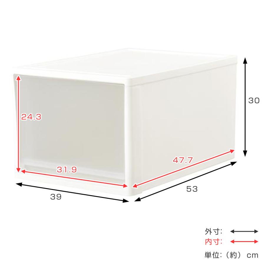 収納ケース ストラ 53-L 幅39×奥行53×高さ30cm クローゼット収納 プラスチック 引き出し 日本製 （ 収納ボックス 収納 ケース ボックス クローゼット ）｜livingut｜06