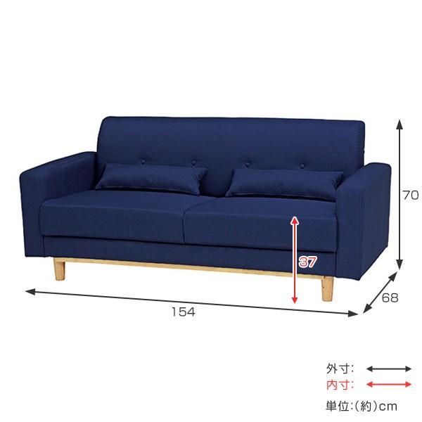 ソファ 2.5人掛け 幅154cm ファブリック 肘掛け （ ソファー 2人掛け
