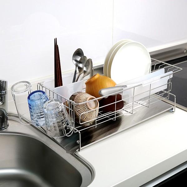 ヨシカワ 水切りラック ステンレス 燕三条製 横置き スリム 包丁