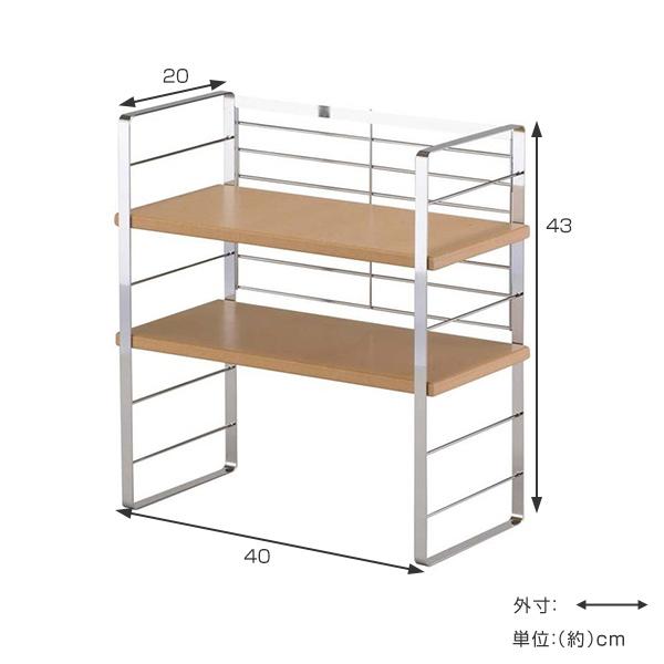 調味料ラック 幅40cm 木棚 出窓シェルフ （ スパイスラック キッチンラック 調味料棚 ）｜livingut｜02