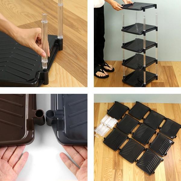 平和工業 シューズラック 10段 幅29.7cm クリスタル （ 靴 収納 靴箱