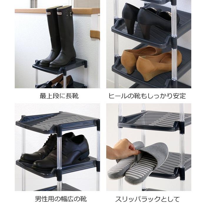 平和工業 シューズラック 10段 幅29.7cm クリスタル （ 靴 収納 靴箱