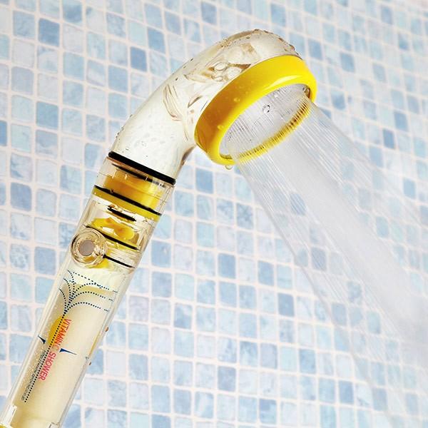 シャワーヘッド 節水 塩素除去 マイナスイオンCシャワー イエロー