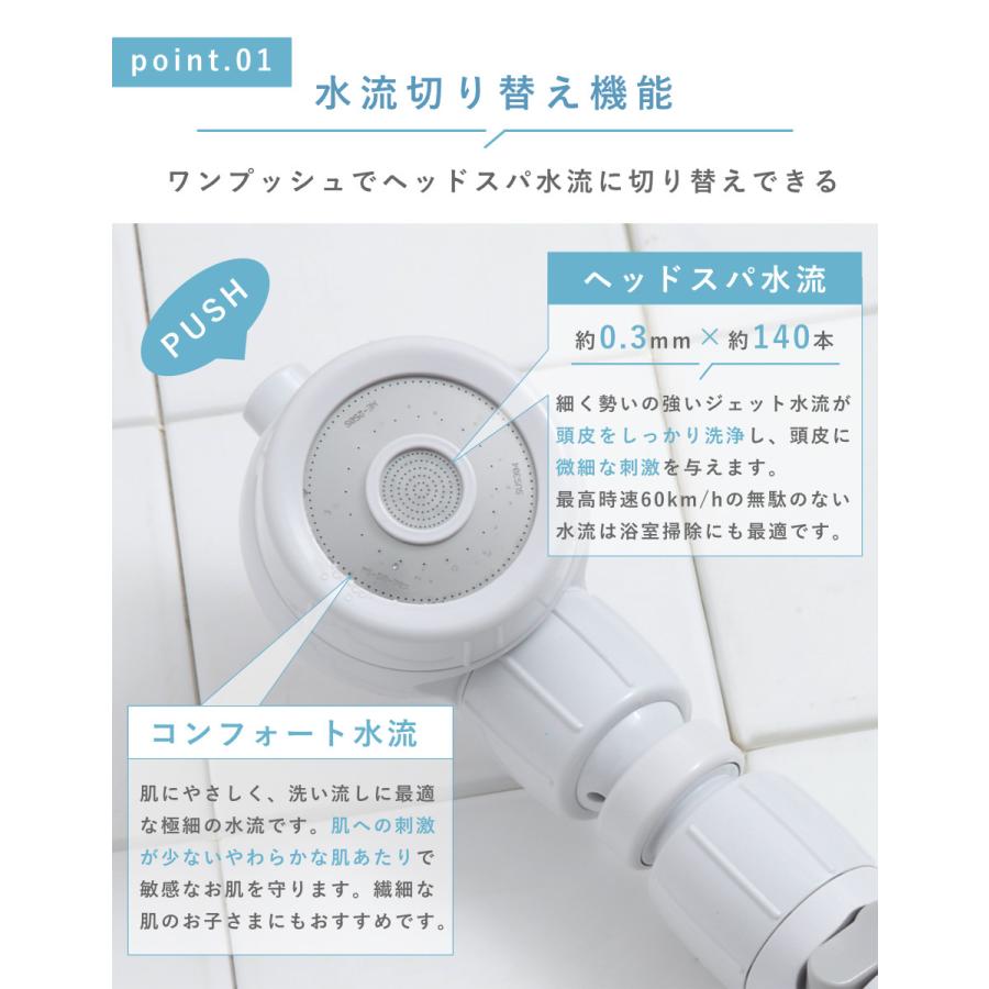 特典付き シャワーヘッド 節水 3D earth shower Head SPA スリーディ・シャワー ヘッドスパ （ シャワー 節水シャワー 水圧アップ Arromic アラミック ）｜livingut｜04