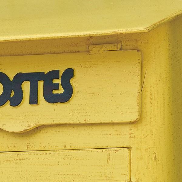 ポスト 壁掛け ウォールポスト アンティーク POSTES 黄 （ 郵便受け
